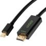 DisplayPort adapter cable, mini DP - HDMI type A M/F, 0,2m, HDMI Ver. 2.0, active, CE, gold, wh