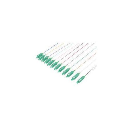 FO pigtail set, 12 pcs., SC (APC), SM OS2 09/125 u loose buffer, color code DIN IEC 304, 2 m