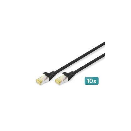 CAT 6 S-FTP patch cable, Cu, LSZH AWG 27/7, length 3 m, 10 pieces, color black