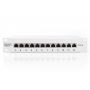 CAT 6, Class E patch panel, shielded 12-port RJ45, 8P8C, LSA, 1U, 254 mm(10')Rack Mount color grey RAL 7035