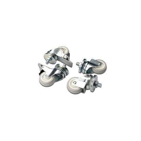 Castors for standard wall mounting cabinets set with 4 pieces, 2 pieces with brake system load capacity each of 250 kg