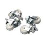 Castors for standard wall mounting cabinets set with 4 pieces, 2 pieces with brake system load capacity each of 250 kg