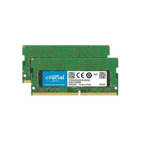 Crucial - DDR4 - 8 GB 2 x 4 GB - SO DIMM 260-pinos - 2666 MHz / PC4-21300 - CL19 - 1.2 V - unbuffered - sem ECC