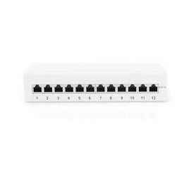 Desktop CAT 6A, patch panel, shielded Class EA, 12-port RJ45, 8P8C, LSA Color grey RAL 7035