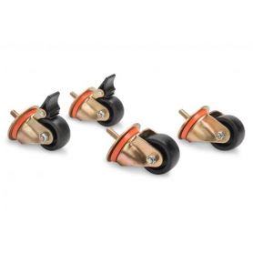 Castors for network- and server racks set with 4 pieces, 2 pieces with brake system load capacity each of 250 kg