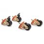 Castors for network- and server racks set with 4 pieces, 2 pieces with brake system load capacity each of 250 kg