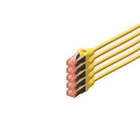 CAT 6 S-FTP patch cable, Cu, LSZH AWG 27/7, length 10 m, 5 pieces, color yellow