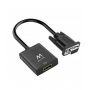 EWENT Cabo Conversor VGA macho - HDMI fêmea com audio 0.20m - EW9866