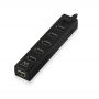 EWENT HUB USB de 7 portas com interruptor para Ligar/Desligar - EW1130