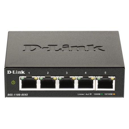 D-link 5-Port Gigabit Smart Managed Switch, Fanless, 802.1Q VLAN, 802.1p QoS, IGMP snooping, Loopback detection