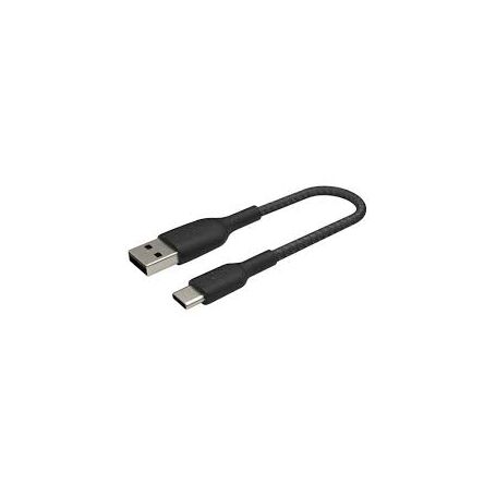 USB-A to USB-C Cable Braided 0.15M Black