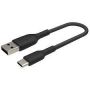 USB-A to USB-C Cable Braided 0.15M Black