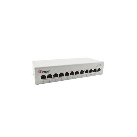 Equip Cat.6 Patch Panel 12-Port Desktop, light-grey, shielded - 227363