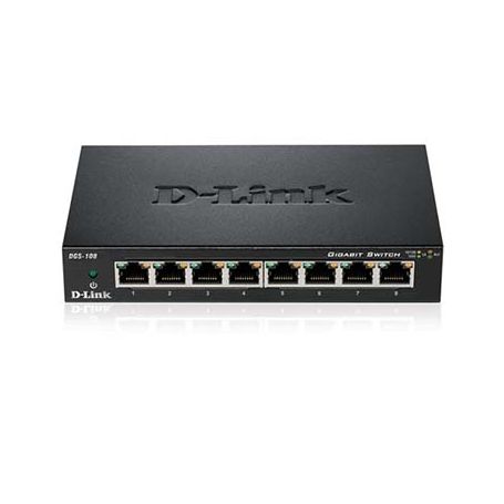 D-link 8-port 10/100/1000Mbps Gigabit Switch - Metal Housing - DGS-108/E