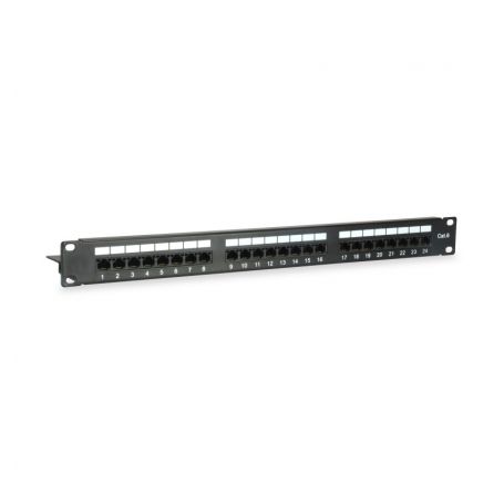 Equip Cat.6 Patch Panel 24-Port 19 Inch 1U, black, unshielded - 135425