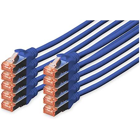 CAT 6 S-FTP patch cable, Cu, LSZH AWG 27/7, length 5 m, 10 pieces, color blue