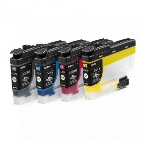 Brother Pack de 4 Tinteiros de tinta Preto, Cião, Magenta e Amarelo, Duração estimada até 750 páginas cada cor