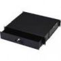 2U lockable drawer with handle 88x481x400 mm, color black (RAL 9005) color black (RAL 9005)