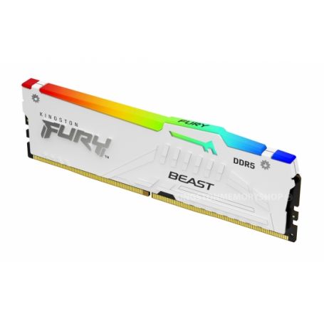 Kingston ValueRAM 16GB 6000MT/s DDR5 CL40 DIMM FURY Beast White RGB XMP - KF560C40BWA-16