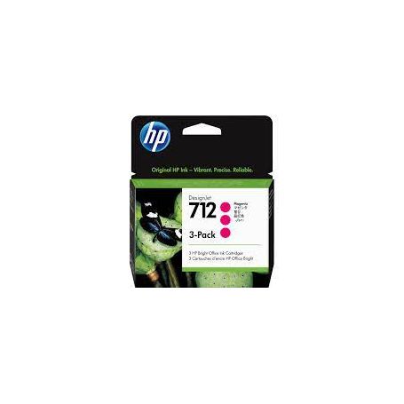 HP 712 3-Pack 29-ml Magenta DesignJet Ink Cartridge - 3ED78A