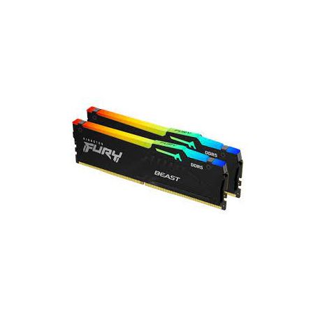 Kingston ValueRAM 16GB 4800MT/S DDR5 CL38 DIMM (KIT OF 2) FURY BEAST RGB - KF548C38BBAK2-16