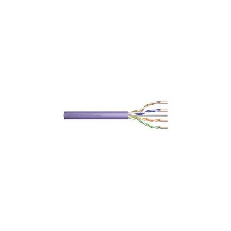 CAT 6 F-UTP installation cable, 250 MHz Eca (EN 50575), AWG 23/1, 100 m paper box, simplex, color purple