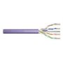 CAT 6 F-UTP installation cable, 250 MHz Eca (EN 50575), AWG 23/1, 100 m paper box, simplex, color purple